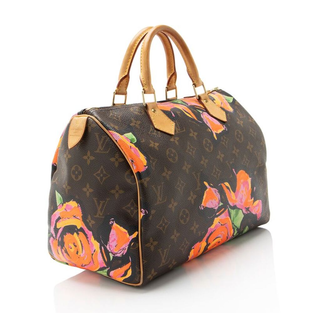 Louis Vuitton Limited Edition Monogram Canvas Roses Speedy 30 Satchel - Picture 2 of 15